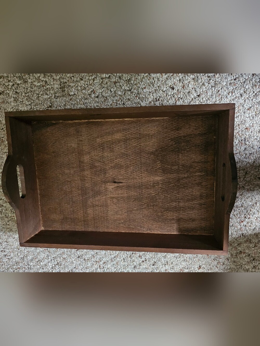 Wood Serving Tray - Brown // 17"x11" X 3" Deep